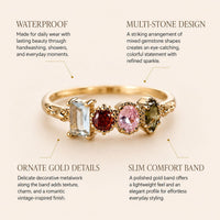 Multicolor Gemstone Gold Ring