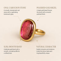 Rose Gemstone Bezel Ring