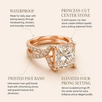 Rose Gold Princess-Cut Ring