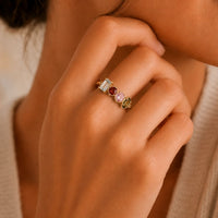 Multicolor Gemstone Gold Ring