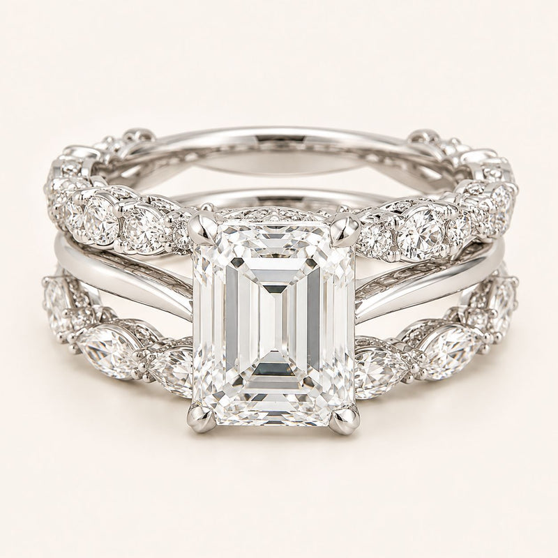 Emerald Cut Crystal Ring