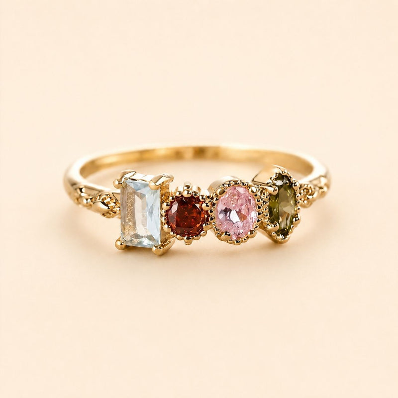 Multicolor Gemstone Gold Ring