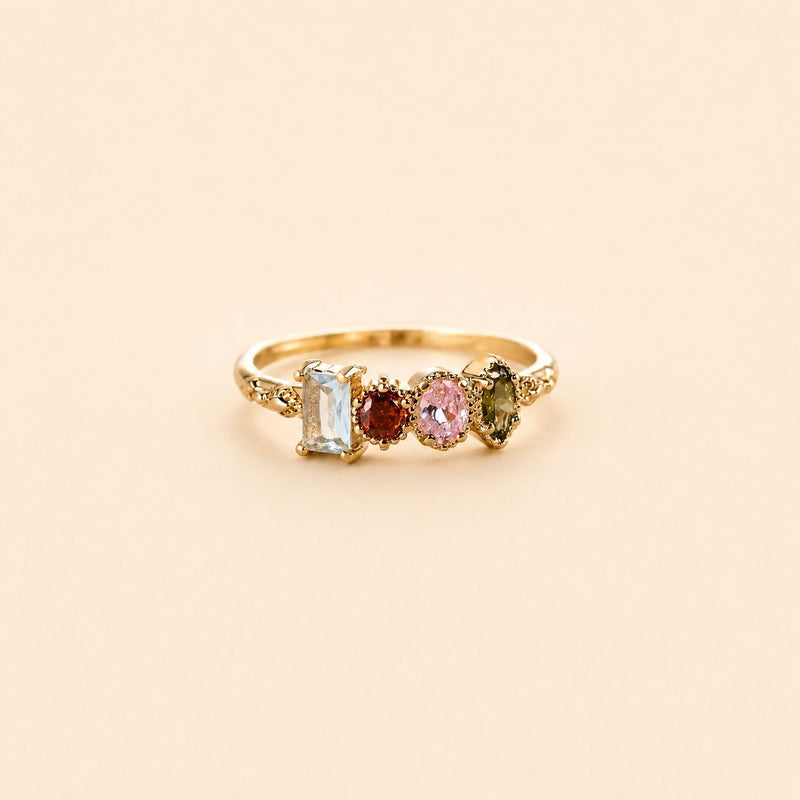 Multicolor Gemstone Gold Ring