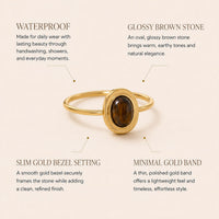 Polished Oval Gemstone Ring
