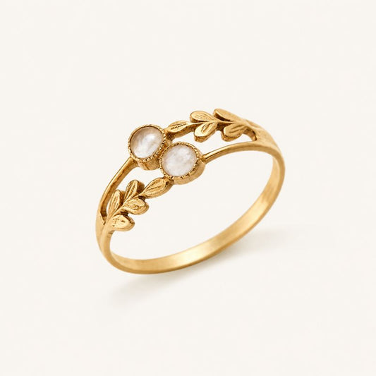 Moonstone Leaf Ring