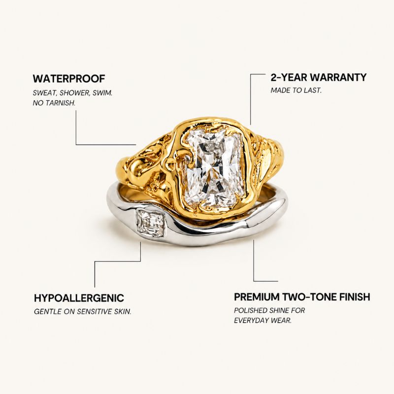 Crystal Duo Ring Set