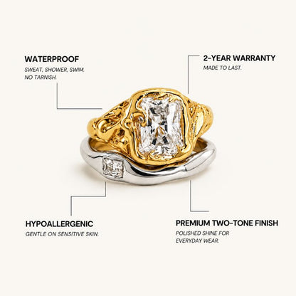 Crystal Duo Ring Set
