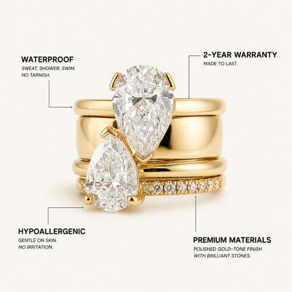 Zirconia Drop Ring Set