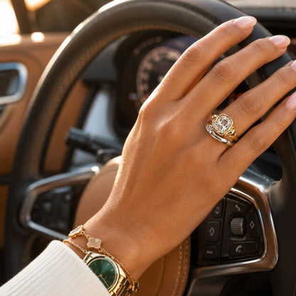 Crystal Duo Ring Set