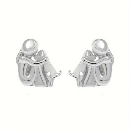 Silver and Gold Two-Tone Hug Earrings