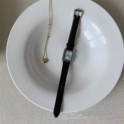 Serelise | Roman Rectangular Leather Watch