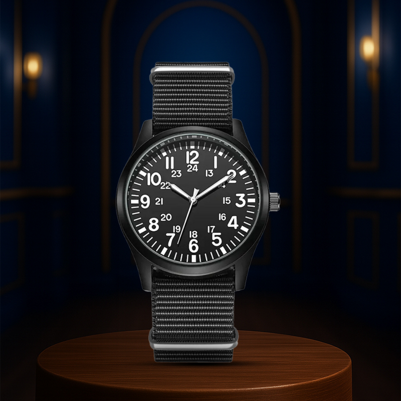 Nicolas | Luminous Field Watch with Tactical Strap