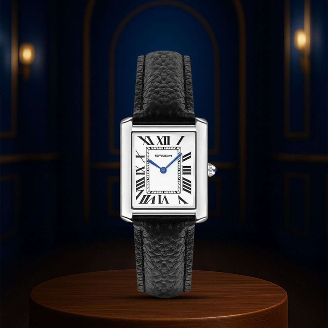 Matthew | Rectangular Men’s Watch with Silver-Tone Case