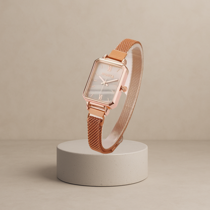 Sophia - Elegant square watch with magnetic bracelet for an effortlessly stylish look