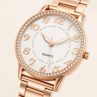 Crystal-Accented Steel Quartz Watch