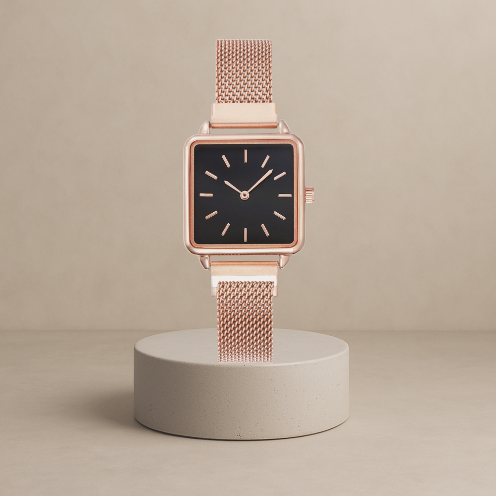 Noa - Elegant clock with square case