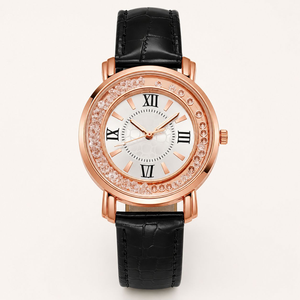 Crystal Accented Roman Numeral  Watch