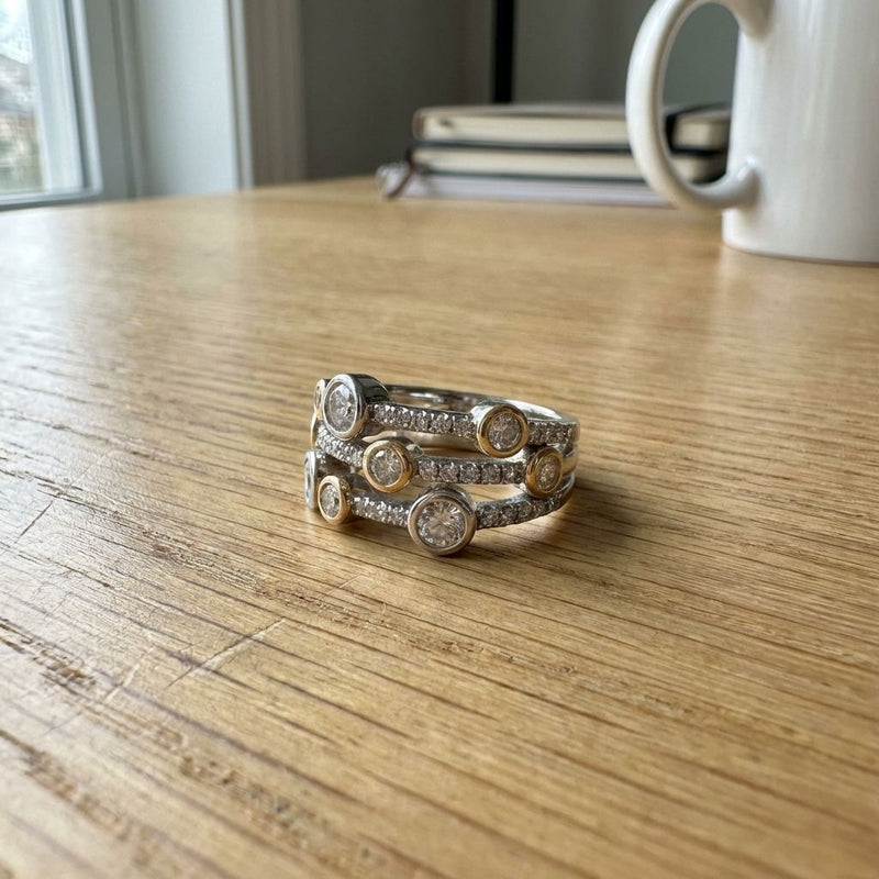 Vintage Bright Gold & Silver Ring