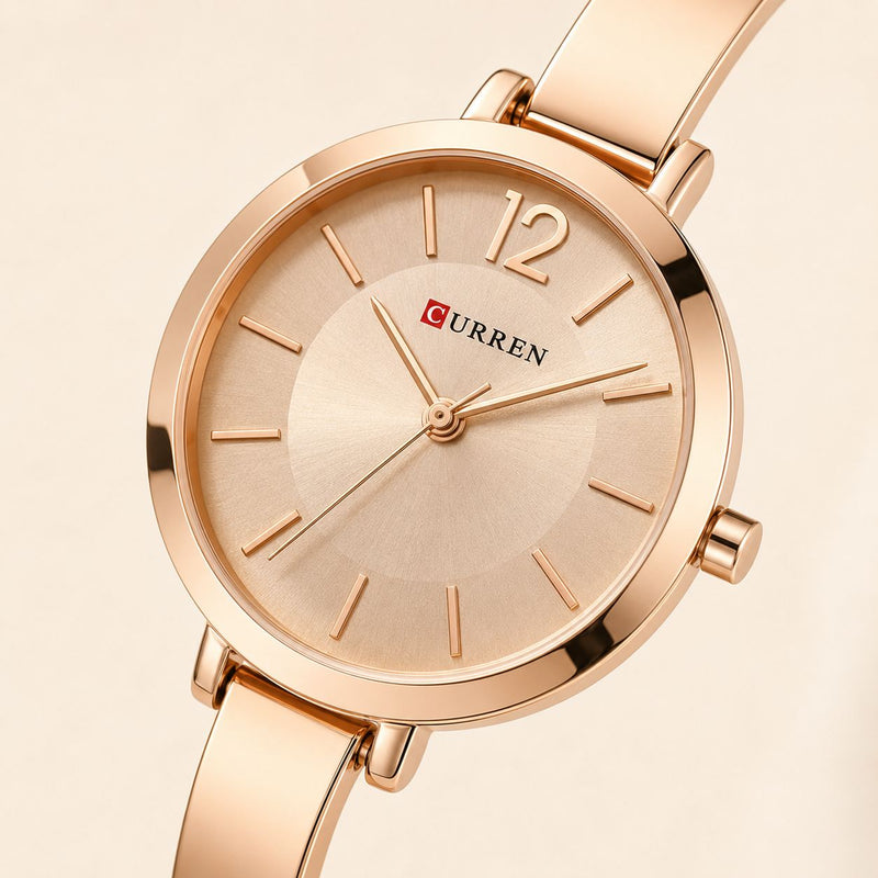 Rose Gold Bangle Watch