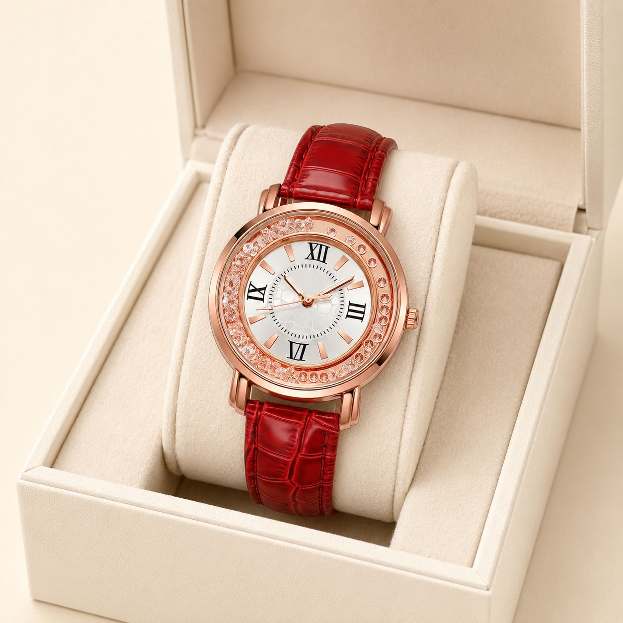 Crystal Accented Roman Numeral  Watch