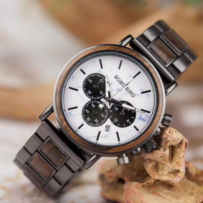 Tempus | Luxury Wood Stainless Steel Men Watch