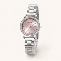 Crystal Bezel Steel Bracelet Watch