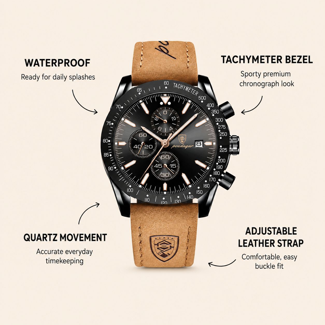 Chronograph  Versatile Men Watch