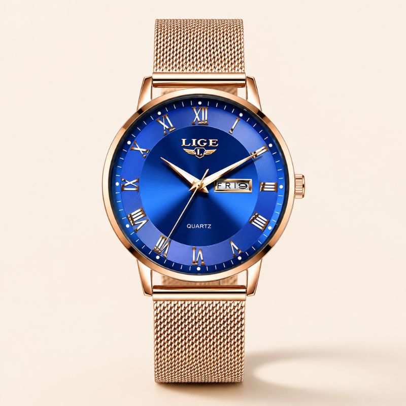 Roman Numeral Mesh Strap Watch