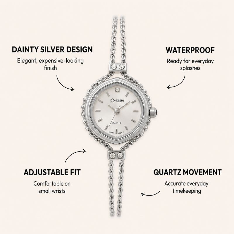 Dainty Double-Chain Quartz Watch