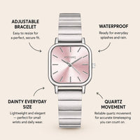 Square Dial Steel Bracelet Watch