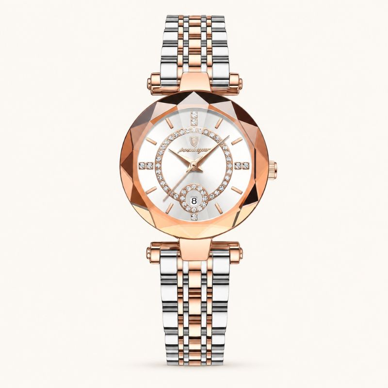 Diamond Accented Dial Two-Tone Quartz Watch