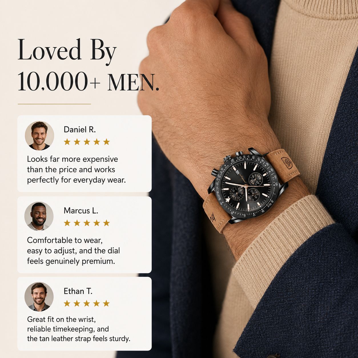 Chronograph  Versatile Men Watch