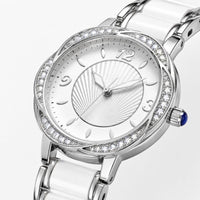 Crystal Bezel Ceramic Bracelet Watch