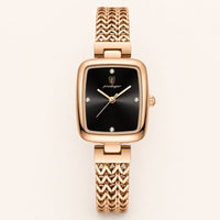 Green Dial Watch with Braided Gold Bracelet