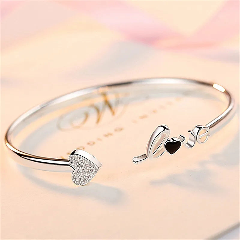 Heart-Shaped Diamond Love Bracelet