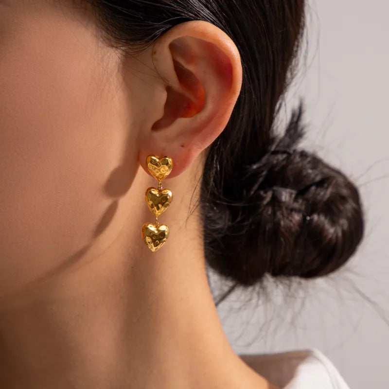 Vintage Baroque Heart Asymmetric Earrings