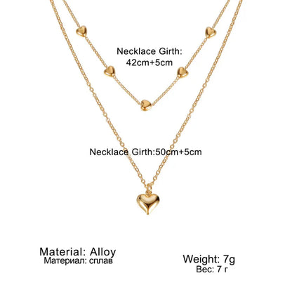 Vintage Double Heart Pendant Necklace