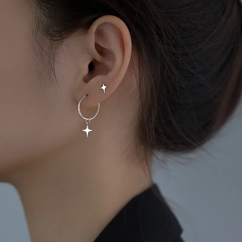 Vintage Asymmetric Star Earrings