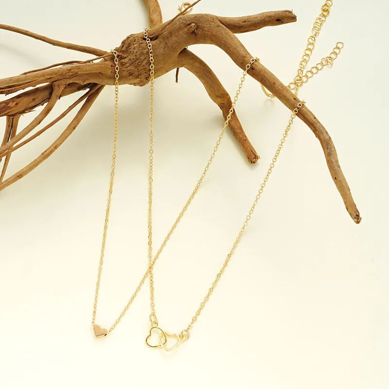 Vintage Double-Layer Hollow Heart Cross Necklace