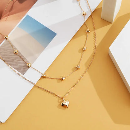Vintage Double Heart Pendant Necklace