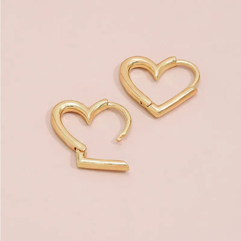 Vintage Heart-Shaped Hoop Earrings