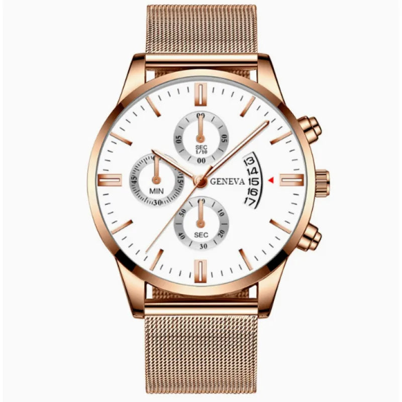 Marcus | Luxury Timepiece – Business Quartz Watch with Mesh Strap