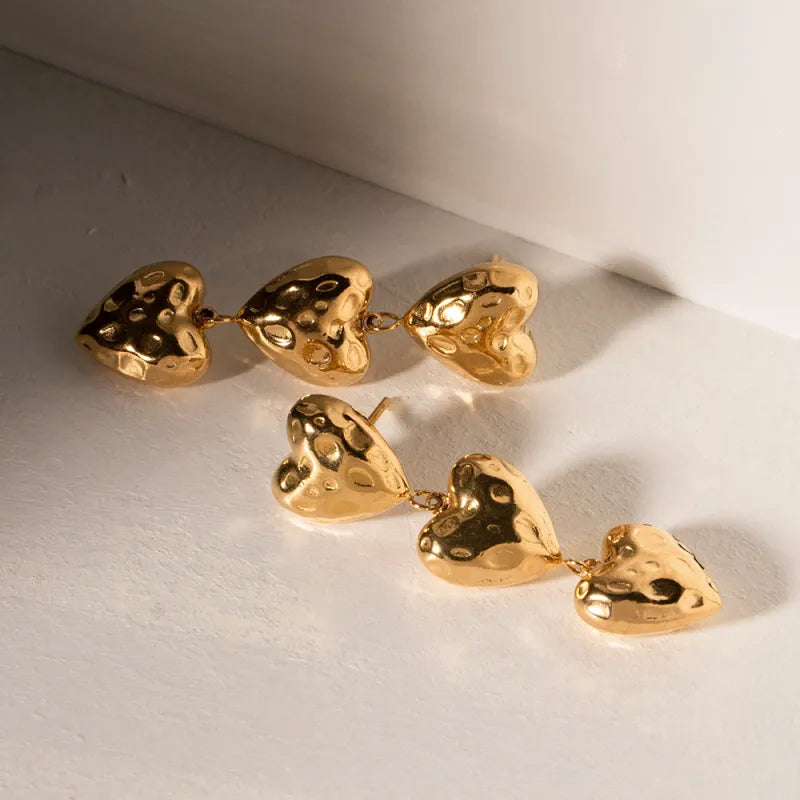 Vintage Baroque Heart Asymmetric Earrings