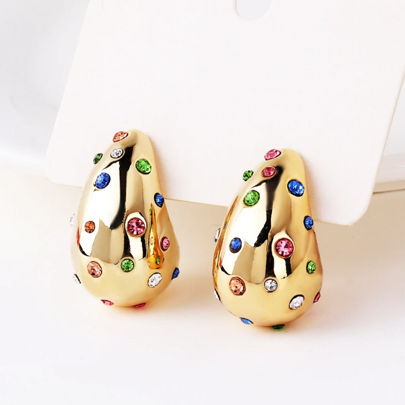 Elegant Colorful Zirconia Drop Earrings