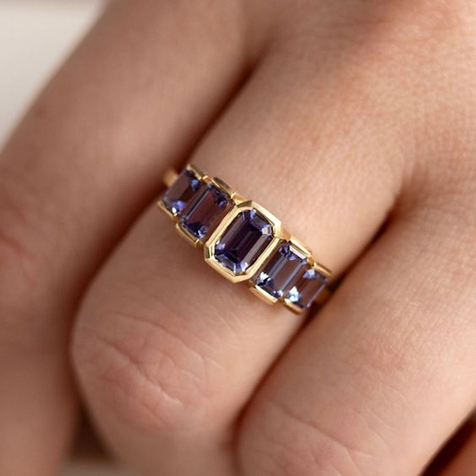 Vintage Purple Glass Ring-Lydieannejewelry