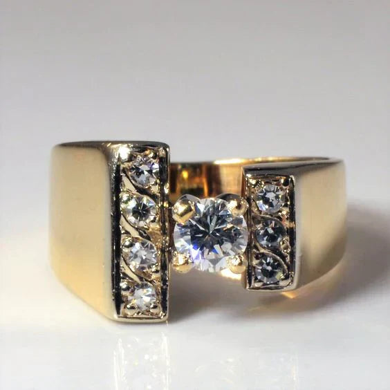 Vintage Open Bright Gold Ring-Lydieannejewelry