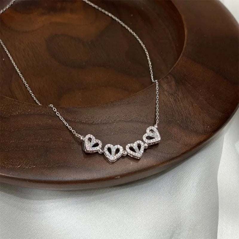 Vintage Clover Love Zircon Clavicle Necklace