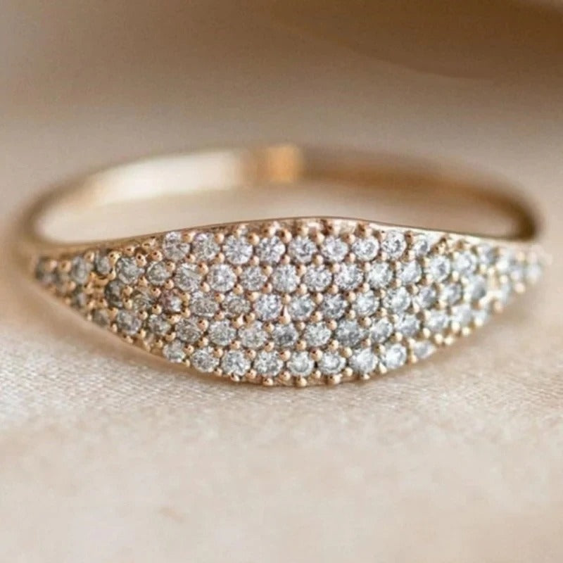 Vintage Gold Sparkling Dome Ring-Lydieannejewelry