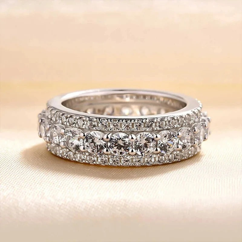 Vintage Silver Eternity Band Ring-Lydieannejewelry