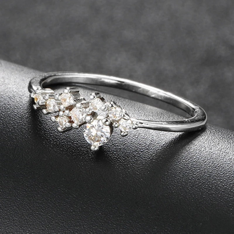 Vintage Silver Multi-Stone Cluster & Sparkling Ring-Lydieannejewelry